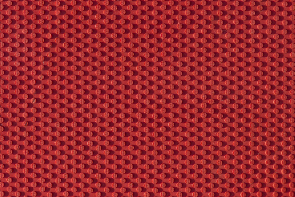 close up of red rubber